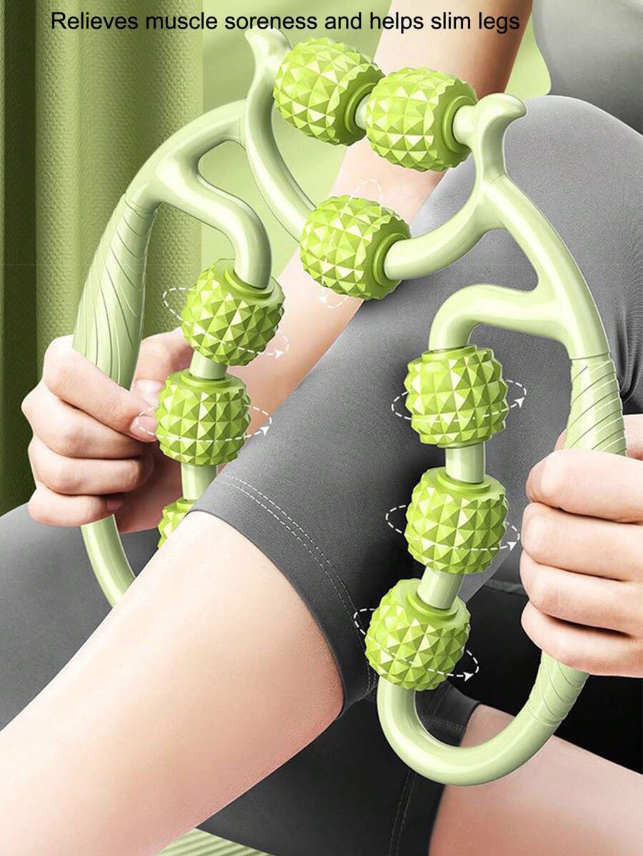 1pc Arm/Leg Massage Roller With 9 Wheels, Muscle Relaxation Massager Tool For Legs, Arms, Neck, Calves, Thighs, Back, Tennis/Golfer's Elbow, Muscle Stiffness And Tension, Suitable For Gym Or Outdoor Use Gym Accessories - Multicolor - View 1