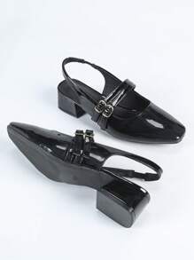 xingyunxing Mary Jane Pumps, Koreaanse Stijl Chunky Heeled Slip-On Ondiepe Pumps Voor Vrouwen