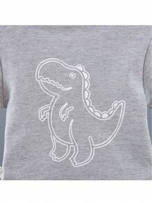 Infant Baby Boy Sets Summer Clothing Casual Sport Suit Short-Sleeved POLO Shirt + Shorts 2Pcs Set Kids Grey Dinosaur Print Tracksuit Boy's Suit
