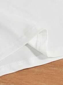 女童创意几何小熊印花短袖T恤，夏季 - 白色 - 查看 6