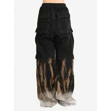 Rick Owens DRKSHDW - Women Double Cargo Jumbo  Belas Pantaloni In Denim - 黑色 - 查看 3