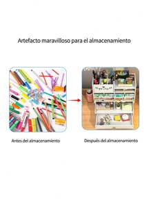 White Pen Holder And Stationery Organizer With Drawer, DIY Pencil Holder, Desk Organizer For Home, Office And School - 白色 - 查看 6
