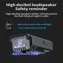 1 件新款自行车智能灯传感器前灯，Type-C 可充电无线遥控显示自行车灯 - 彩色 - 查看 7