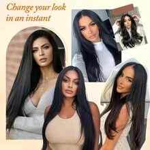 直发蕾丝前假发 13x4 高清蕾丝前假发 人发 预拔 180% 密度 直发蕾丝前假发 人发 带婴儿头发 适合女性 - 自然色&黑色系 - 查看 11