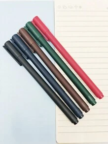 Set de 5 piezas/10 piezas de bolígrafos de colores neutros surtidos, bolígrafos de tinta multiusos minimalistas para estudiantes y oficina, con recambios de diferentes colores en cada caja