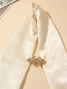 1 Stück Vintage Damen elegante Satin Schal Clip, modisches leichtes Luxus Bekleidungszubehör Schals Brosche