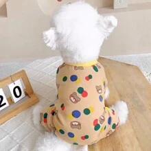 Cartoon Pattern Pet Clothes, Fashionable Polka Dot 4-Leg, Cute Design