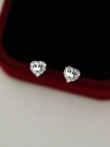 1 pereche de cercei tip coroana eleganti, placati cu aur de 14k, argint S925, cu cristale de zirconiu cubic pentru fetita