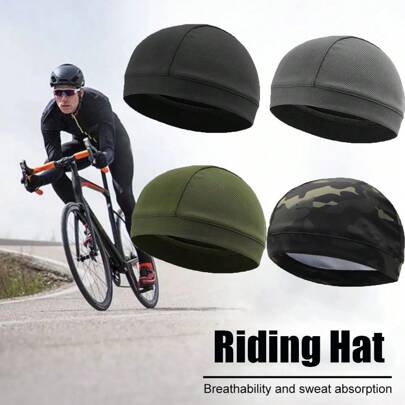 Sneldrogende, ademende fietsmuts voor de lente en buiten, motorhelmvoering, zweetabsorberende fietsmuts, sneldrogende sportmuts voor fietsen, onmisbaar item voor op het strand