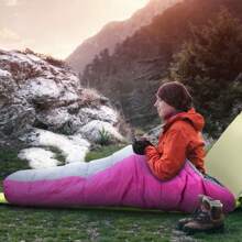 Adult Cold Weather Sleeping Bag Soft Thick Water-Resistant Sleep Bag Pink 23-50℉ - 1 - View 7