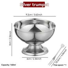 1pc 创意冰淇淋杯牛奶摇晃服务杯不锈钢食物碗冰淇淋服务杯冰淇淋甜品碗冰淇淋托甜点服务杯甜品杯 - 彩色 - 查看 9