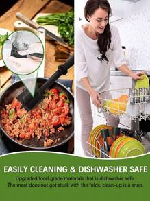 1pc Meat Chopper, Heat Resistant Meat Masher For Hamburger Meat, Ground Beef Smasher, Nylon Hamburger Chopper Utensil, Ground Meat Chopper, Non Stick Mix Chopper, Mix And Chop, Potato Masher Tool, Top-Quality Meat Masher Grinder For Crafting Burgers, Beef, Turkey, And More