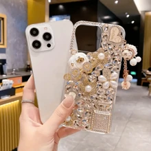 Étui strass diamant pour iPhone 16/15/14/13/12/11. Étui de luxe 3D avec papillon et fleurs scintillants en cristal strass. Idéal pour les filles, les femmes, les enfants. Cadeau pour la famille, les amis, les enfants, les anniversaires, le printemps, les vacances, les petits amis, la Saint-Valentin