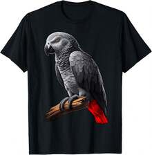 African Grey Parrot T-Shirt - Black - View 1