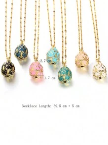 1 件奢华吊坠项链，18K 镀金黄铜，镶嵌闪亮方晶锆石，可调节链条，适合女士，母亲节礼物，海滩婚礼配饰，夏季旅行必备品，精致珠宝礼物，适合毕业、复活节礼物、舞会配饰 - 彩色 - 查看 4