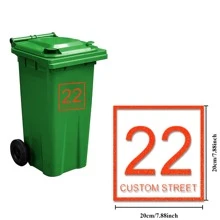 Pack Of 2 White Bin Sticker Numbers Waterproof Self Adhesive Bin Numbers For Wheelie Bins Large Numbers, Graphic Print - Multicolor - View 18