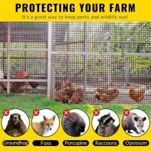 Black Hardware Cloth 48''x100' 1/2 Inch 16 Gauge Vinyl Coated Welded Wire Mesh Roll PVC Hardware Cloth Chicken Wire Fencing For Garden Fence And Home Improvement Project - màu đen - Xem 5