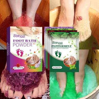 4pcs/Box Foot Bath Crystal Salt, Cleanse And Nourish Feet, Foot Scrub Exfoliating Paste, Achieve Soft And Smooth Feet, Replenish Moisture, Make Skin Smooth And Delicate, Suitable For Both Men And Women - Perfect Gift For Ladies