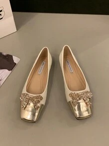 Zihuanlinglong 法式软底软皮乐福鞋，宽大加大码女鞋 - 杏色 - 查看 5
