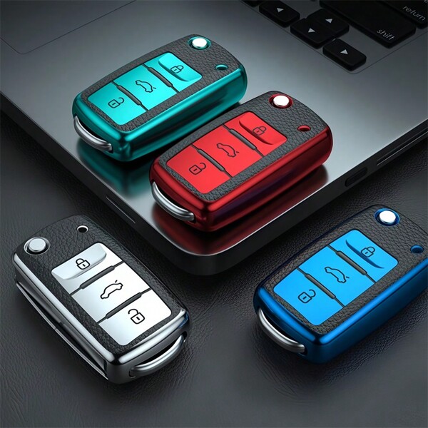 غطاء واقي لمفتاح السيارة مناسب لأنواع مختلفة من أغطية المفاتيح، مقاوم للسقوط والغبار