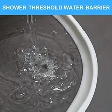 Collapsible Shower Water Dam Shower Stopper Barrier And Retention System And Keeps Water Inside Threshold Dry And Wet Separation Suitable For Bathroom And Kitchen - White - View 3