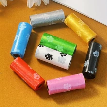 6pcs Paw Print Pet Poop Bags, Plastic Garbage Bag, Dog Poop Bag, Mini Cleaning Bag - Multicolor - View 3