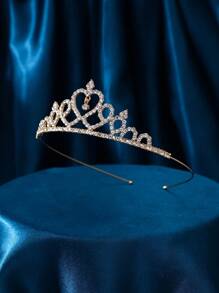 1pc Fashionable New Minimalist Princess Tiara Pendant Crown - Gold - View 2