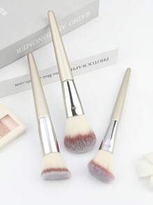 1 Large Loose Powder Brush Foundation Brush Soft Makeup Brush Beginner Makeup Tool Soft-Bristle Contouring Brush - Silver - View 3