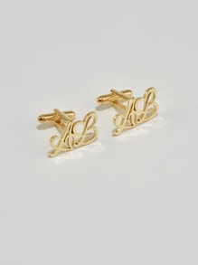 1 Paar personalisierte herzförmige Buchstaben Manschettenknöpfe für Männer und Frauen, modische elegante personalisierte Liebesbriefmanschettenknöpfe, personalisierte Namensplaketten Schmuck aus rostfreiem Stahl, Anzubehör, Urlaubsgeschenke, graviert, langanhaltend, rostfrei, farbig, süß, niedlich, witzig, Kawaii, Y2K, stilvoll, unisex, Lässig, personalisiert, einzigartig, individualisiert, ideale Geschenke für ihn, ideale Geschenke für sie, Freundin, Freund, Familie, Freunde, Kinder - Verschiedenfarbig - Übersicht 4