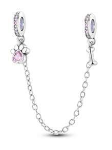 Silver Plated Charm Headphone Toothbrush Perfume Bear Cake Comb Cross Pink Series Chain Charm Pendant Ball Suitable For Bracelets DIY Women's Jewelry - Multicolor - View 20