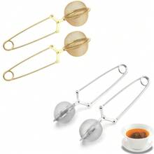 Loose Tea Infuser, Stainless Steel Mesh, With Handle, Reusable, Metal Material, Comes With Clip, Loose Leaf Tea Strainer. Our Loose Tea Infuser Is 6.1 Inches In Total Length, With A 1.8 Inch Filter Diameter, Suitable For Most Cups And Mugs, Providing A Great User Experience. Fine Mesh Design, Essential For Back To School Season.