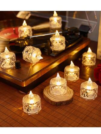 2/6/12/24个装情人节装饰LED电子蜡烛灯，无焰，适用于各种节日装饰、婚礼、情人节、晚宴、生日派对、告白仪式、结婚纪念日、圣诞节装饰