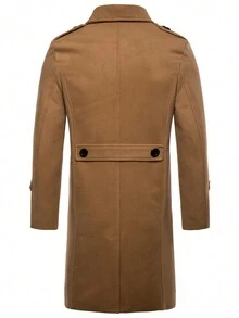 男士长款单排扣风衣羊毛大衣 B044