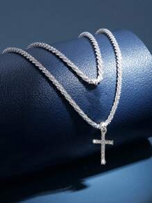 1 件时尚闪亮简约锁骨链项链女士