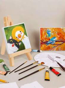 6pcs/Set-Wood Display Easels, Wedding Table Decor Diy Tripod, Mini Wooden Tripod Display Easel Stand,Mr Mrs Wedding Love Rustic Wedding Engagement Decor Frame Painting Poster,Wedding Table Number Displaying Cards, Small Canvases,Photos,Painting Craft Artist Tripod