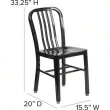 Commercial Grade Black Metal Indoor-Outdoor Chair