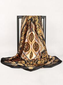 1 chiếc khăn vuông họa tiết Baroque cổ điển dành cho nữ, khăn lụa satin, khăn trùm đầu, quà tặng Ngày của Mẹ, thích hợp cho mùa xuân/hè, đi biển, đi nghỉ mát. - Nhiều màu - Xem 10