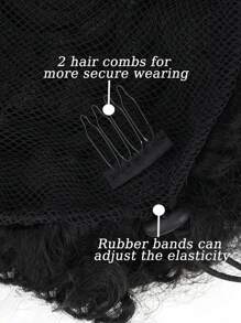 1pc Afro Puff Drawstring Ponytail Extension For Children/Women Short Small Synthetic Afro Puff Ponytail Clip On Kinky Drawstring Curly Ponytail Bun Essential For Daily Wear/Halloween/Christmas/Parties - 彩色 - 查看 5
