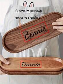 1pc Customized Wooden Tray - Elegant Design Perfect For Coffee Table Desserts, Cakes And Snacks | Ideal Choice For Restaurants And Kitchens,Delicate Romance,Chic Design - Wood Color - View 1
