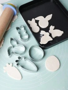 5pcs Stainless Steel Cookie Cutter Set - Animal & Nature Themed Shapes, Suitable For Baking, Including Egg, Carrot, Rabbit, Fit For Holiday Party, Animal Themed, Easter Cookie Cutters, Stainless Steel, 1.7cm Height - Multicolor - View 4