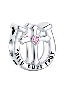 Silver Plated Charm Headphone Toothbrush Perfume Bear Cake Comb Cross Pink Series Chain Charm Pendant Ball Suitable For Bracelets DIY Women's Jewelry - Multicolor - View 22