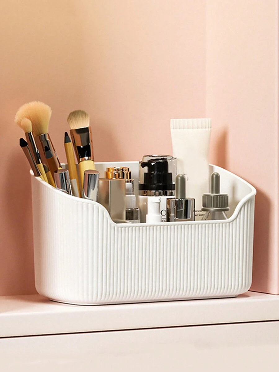 1pc White Transparent Lipstick Perfume Makeup Storage Organizer Box,For Holiday Beach, Bathroom Collection, Bedroom Collection, Large Capacity