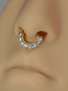 1 PIEZA Aros pequeños con baño de oro de 18K, cristal y estilo punk para mujer y hombre, para cartílago, hélix, trago, aro de nariz, septo, piercing y joyería corporal