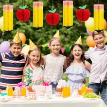 4, Paper Apple Pencil Honeycomb Pendant Ceiling Hanging Decoration, Lantern Decoration Wedding Ceremony, Fashion Ceiling Hanging Party Accessories, School Party Flower Board Decoration, Festival Party Supplies, Easy To Hang, Homemade Scene