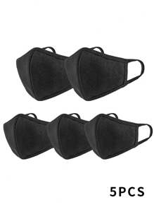 3 pezzi Maschera facciale lavabile, antipolvere e antiraggio UV 3D per adulti nera, protettiva solare per ciclismo e sci