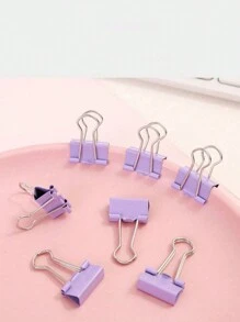 20个/盒马卡龙色活页夹，19毫米不锈钢回形针，办公用品零食袋密封夹，返校，学校用品 - 彩色 - 查看 5