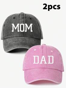 2 buc șepci de baseball cu imprimeu vintage DAD + MOM, pălării pentru tată și mamă reglabile la modă, șepci de camioner unisex potrivite pentru uzura zilnică în aer liber, cadou de vacanță - A - Vizualizare 17