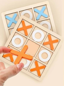 1Pc Board Game Toy Leisure Interactive Game Tic-Tac-Toe Wooden Board - MultiWarna - View 3