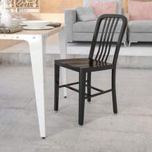 Commercial Grade Black Metal Indoor-Outdoor Chair