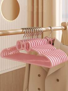 1/5/10pcs Pink Bow Design Hanging Clothes Hangers, Non-Slip Bowknot Plastic Hangers For Girl Wardrobe Storage, Suitable For Student Dorm, Bedroom Closet Bedroom, Organizer, Home Storage, For White T-Shirt Women, Black Pants Women, Ladies Winter Clothes, Dress, Winter Clothes For Ladies, Elegant Woman Dresses, White Shirt For Ladies, Long Sleeve, White Jumpsuit For Women, Spring Dresses For Women, Spring Outfits For Women, Spring, Spring Clothes, Minimalist, Summer Tops Storage